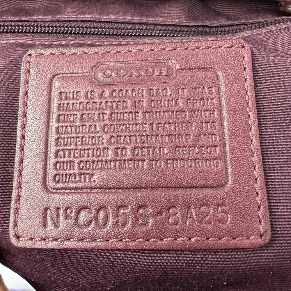 Vintage Coach 8A25 Suede Soho Mini Doctor Bag/Framed Kisslock Purse Oxblood Rare - Picture 2 of 16